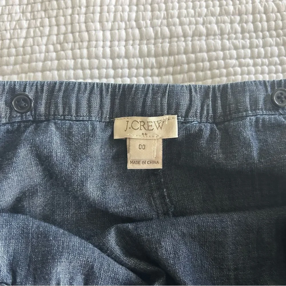 J. Crew Women’s Blue Ruffle 100% Cotton Top Size 00
